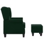 Sillón con reposapiés tela verde oscuro by , Armchairs - Ref: Foro24-320157, Price: 308,39 €, Discount: %