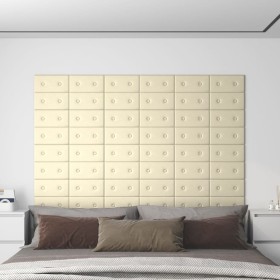 Paneles de pared 12 uds cuero sintético crema 30x15 cm 0,54 m² by , Wall covering - Ref: Foro24-343968, Price: 19,59 €, Disco...