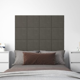 Paneles de pared 12 uds terciopelo gris oscuro 30x30 cm 1,08 m² by , Wall covering - Ref: Foro24-344043, Price: 36,30 €, Disc...