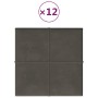 Paneles de pared 12 uds terciopelo gris oscuro 30x30 cm 1,08 m² de , Recubrimiento de paredes - Ref: Foro24-344043, Precio: 3...