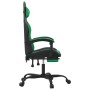 Silla gaming giratoria y reposapiés cuero sintético negro verde by , Gaming chairs - Ref: Foro24-349606, Price: 109,66 €, Dis...