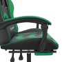 Silla gaming giratoria y reposapiés cuero sintético negro verde by , Gaming chairs - Ref: Foro24-349606, Price: 109,66 €, Dis...