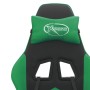 Silla gaming giratoria y reposapiés cuero sintético negro verde by , Gaming chairs - Ref: Foro24-349606, Price: 109,66 €, Dis...