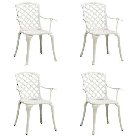 Sillas de jardín 4 unidades aluminio fundido blanco de vidaXL, Sillas de jardín - Ref: Foro24-315575, Precio: 502,30 €, Descu...
