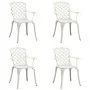 Sillas de jardín 4 unidades aluminio fundido blanco de vidaXL, Sillas de jardín - Ref: Foro24-315575, Precio: 502,30 €, Descu...
