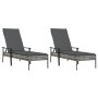 Tumbonas 2 unidades con mesa y cojines ratán sintético gris by , Garden sets - Ref: Foro24-362808, Price: 350,75 €, Discount: %