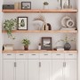 Estante pared madera roble tratada marrón claro 180x30x(2-6) cm by , Shelves and shelves - Ref: Foro24-363717, Price: 56,05 €...