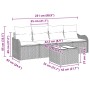 Conjunto de sofá de jardín 5 pcs Beige Poliratán