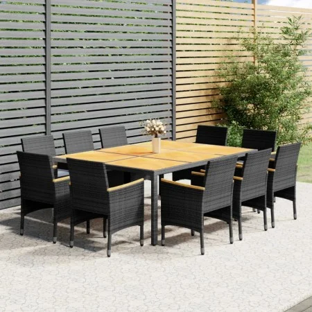 11-piece synthetic rattan garden dining set in gray color. by vidaXL, Garden sets - Ref: Foro24-3058571, Price: 967,82 €, Dis...