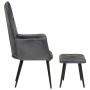 Sillón orejero con reposapiés cuero auténtico gris by , Armchairs - Ref: Foro24-339665, Price: 110,44 €, Discount: %