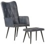 Sillón orejero con reposapiés cuero auténtico gris by , Armchairs - Ref: Foro24-339665, Price: 110,44 €, Discount: %