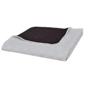 Colcha acolchada a doble cara beige marrón 230x260 cm