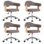 Sillas comedor giratorias 4 uds madera curvada tela gris taupe de , Sillas de comedor - Ref: Foro24-3054906, Precio: 596,40 €...