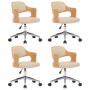 Sillas de comedor giratorias 4 uds madera curvada cuero crema by , dining chairs - Ref: Foro24-3054933, Price: 548,15 €, Disc...