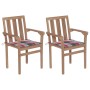 Sillas de jardín 2 uds madera teca con cojines a cuadros rojos von , Gartenstühle - Ref: Foro24-3062221, Preis: 255,66 €, Rab...