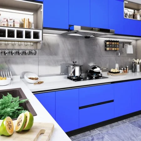 Láminas autoadhesivas muebles PVC azul brillante 500x90 cm de vidaXL, Láminas para ventana - Ref: Foro24-326145, Precio: 25,3...