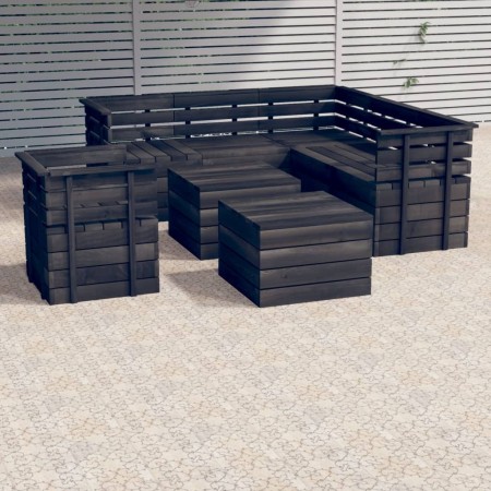 Muebles palets de jardín 8 pzas madera maciza pino gris oscuro by , Garden sets - Ref: Foro24-3063760, Price: 556,61 €, Disco...