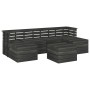 Muebles palets de jardín 7 pzas madera maciza pino gris oscuro by , Garden sets - Ref: Foro24-3063755, Price: 417,66 €, Disco...