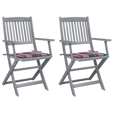 Sillas de jardín plegables 2 uds madera maciza acacia y cojines von , Gartenstühle - Ref: Foro24-3064495, Preis: 127,30 €, Ra...