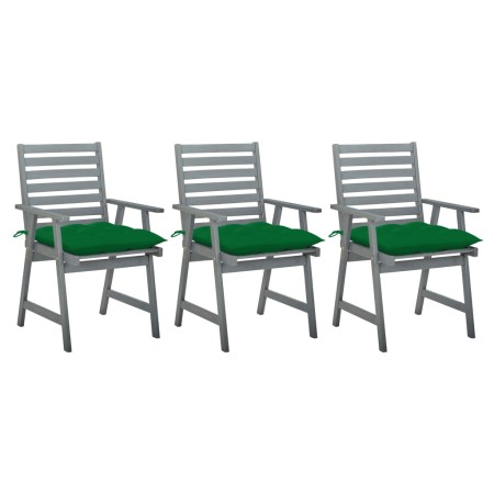 Sillas comedor de jardín 3 uds madera maciza acacia y cojines von , Gartenstühle - Ref: Foro24-3064448, Preis: 288,28 €, Raba...