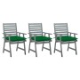 Sillas comedor de jardín 3 uds madera maciza acacia y cojines von , Gartenstühle - Ref: Foro24-3064448, Preis: 288,28 €, Raba...