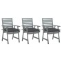 Sillas comedor de jardín 3 uds madera maciza acacia y cojines von , Gartenstühle - Ref: Foro24-3064443, Preis: 290,30 €, Raba...