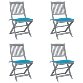 Sillas de jardín plegables 4 uds cojines madera maciza acacia von , Gartenstühle - Ref: Foro24-3064567, Preis: 204,30 €, Raba...
