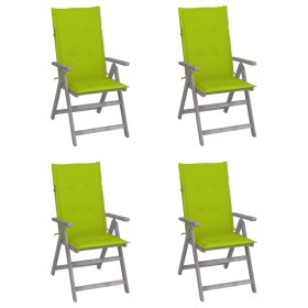 Sillas reclinables jardín y cojines 4 uds madera maciza acacia by , Garden chairs - Ref: Foro24-3065388, Price: 322,13 €, Dis...
