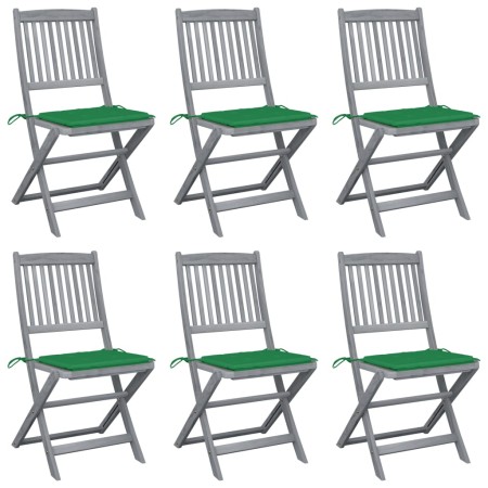 Sillas de jardín plegables 6 uds cojines madera maciza acacia von , Gartenstühle - Ref: Foro24-3065439, Preis: 329,53 €, Raba...