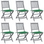 Sillas de jardín plegables 6 uds cojines madera maciza acacia von , Gartenstühle - Ref: Foro24-3065439, Preis: 329,53 €, Raba...
