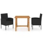 Juego de comedor de jardín 3 piezas negro by , Garden sets - Ref: Foro24-3068724, Price: 239,04 €, Discount: %