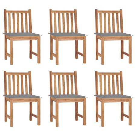 Sillas de jardín 6 unidades con cojines madera maciza de teca von , Gartenstühle - Ref: Foro24-3073116, Preis: 679,37 €, Raba...