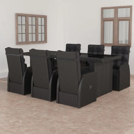 Garden dining set 7 pieces black synthetic rattan by vidaXL, Garden sets - Ref: Foro24-3059347, Price: 1,00 €, Discount: %