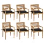 Sillas Batavia 6 unidades madera maciza de teca con cojines von , Gartenstühle - Ref: Foro24-3073329, Preis: 752,23 €, Rabatt: %