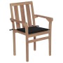 Sillas de jardín apilables 6 uds madera maciza teca con cojines von , Gartenstühle - Ref: Foro24-3073413, Preis: 790,87 €, Ra...