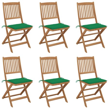 Sillas de jardín plegables 6 uds y cojines madera maciza acacia von , Gartenstühle - Ref: Foro24-3074999, Preis: 313,96 €, Ra...