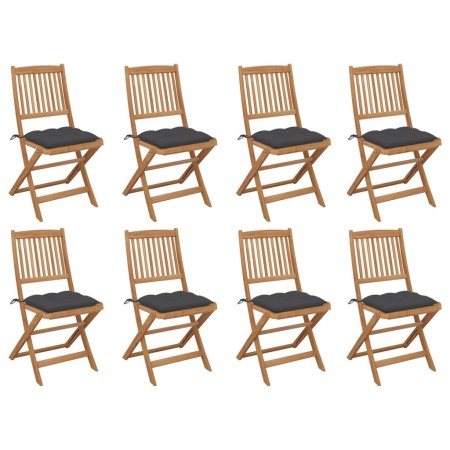 Sillas de jardín plegables 8 uds y cojines madera maciza acacia von , Gartenstühle - Ref: Foro24-3075128, Preis: 408,42 €, Ra...