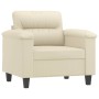 Sillón con taburete cuero sintético color crema 60 cm by , Sofas - Ref: Foro24-3201238, Price: 208,01 €, Discount: %