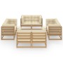 Juego de muebles de jardín 8 pzas y cojines madera pino maciza by , Garden sets - Ref: Foro24-3076337, Price: 1,00 €, Discoun...