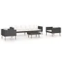 4-teiliges Gartenmöbel-Set und schwarze synthetische Rattankissen von vidaXL, Gartensets - Ref: Foro24-3059332, Preis: 448,38...