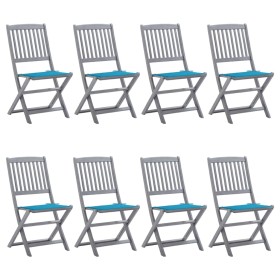 Sillas de jardín plegables 8 uds y cojines madera maciza acacia by , Garden chairs - Ref: Foro24-3078294, Price: 401,90 €, Di...