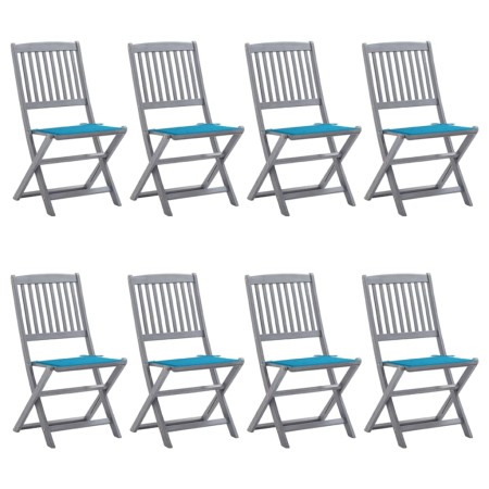 Sillas de jardín plegables 8 uds y cojines madera maciza acacia by , Garden chairs - Ref: Foro24-3078294, Price: 401,90 €, Di...
