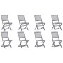 Sillas de jardín plegables 8 uds y cojines madera maciza acacia by , Garden chairs - Ref: Foro24-3078294, Price: 401,90 €, Di...