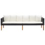 4-teiliges Gartenmöbel-Set und schwarze synthetische Rattankissen von vidaXL, Gartensets - Ref: Foro24-3059332, Preis: 474,32...