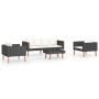 4-piece garden furniture set with black synthetic rattan cushions by vidaXL, Garden sets - Ref: Foro24-3059334, Price: 418,16...