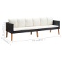 4-teiliges Gartenmöbel-Set und schwarze synthetische Rattankissen von vidaXL, Gartensets - Ref: Foro24-3059332, Preis: 474,32...