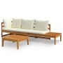 Muebles de jardín 3 pzas con cojines crema madera de acacia von , Gartensets - Ref: Foro24-3087272, Preis: 432,59 €, Rabatt: %