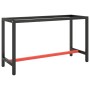 Estructura banco de trabajo metal negro y rojo mate 140x50x79cm de , Patas para mesas - Ref: Foro24-151451, Precio: 90,50 €, ...