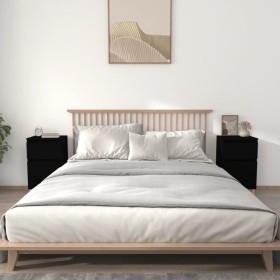 vidaxL Mesitas de noche negras 2 uds 40x35x70 cm by , Nightstands - Ref: Foro24-819695, Price: 82,86 €, Discount: %