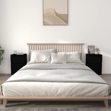 vidaxL Mesitas de noche negras 2 uds 40x35x70 cm by , Nightstands - Ref: Foro24-819695, Price: 82,86 €, Discount: %